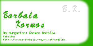 borbala kormos business card