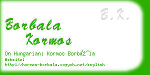 borbala kormos business card